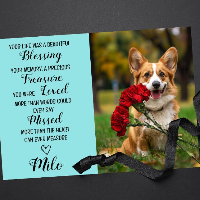 Sympathie de l'animal Photo personnalisée Carte de (Dog death sympathy card)