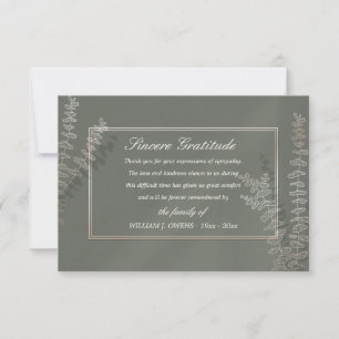 Sympathie des Motifs en feuilles Cartes de remerci