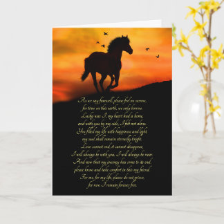 Sympathie du cheval avec carte de poème spirituell