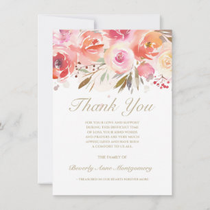 Sympathie Floral Blush Aquarelle Rose Merci