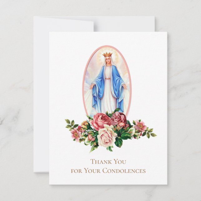 Sympathie funéraire catholique Carte Sainte Merci (Devant)