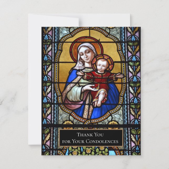 Sympathie funéraire catholique Carte Sainte Merci (Devant)