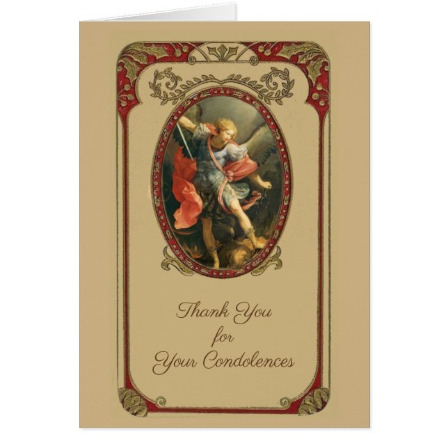 Sympathie funéraire catholique Carte Sainte Merci (Devant)