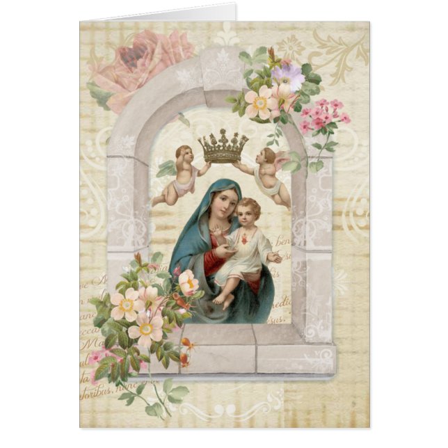 Sympathie funéraire catholique Carte Sainte Merci (Devant)