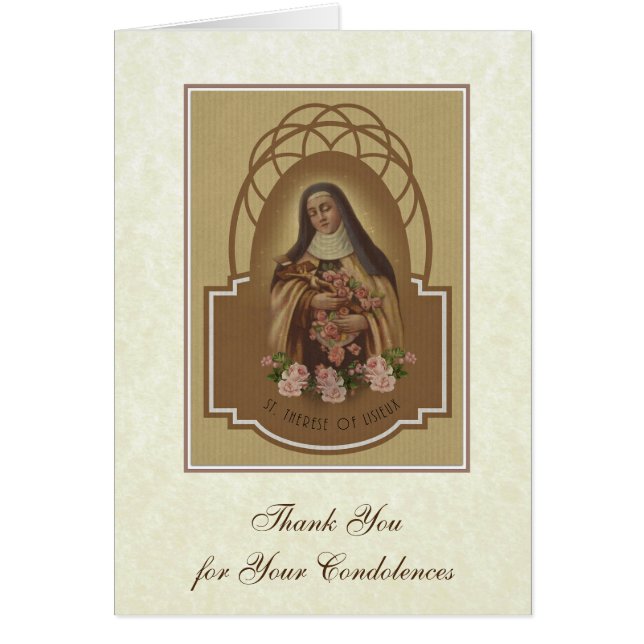 Sympathie funéraire catholique Carte Sainte Merci (Devant)