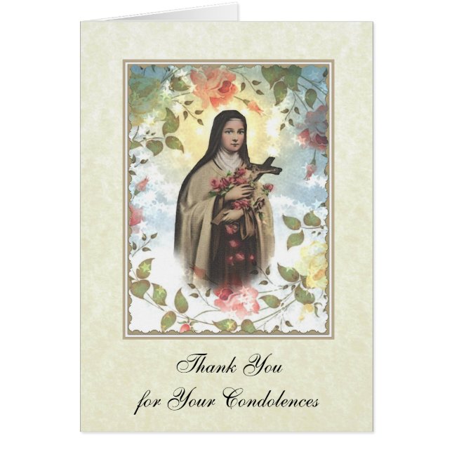Sympathie funéraire catholique Carte Sainte Merci (Devant)
