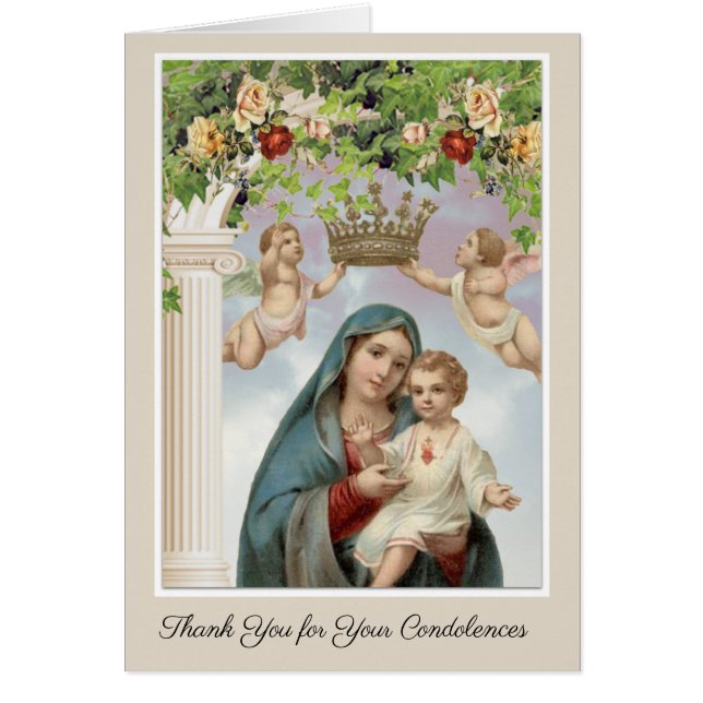 Sympathie funéraire catholique Carte Sainte Merci (Devant)