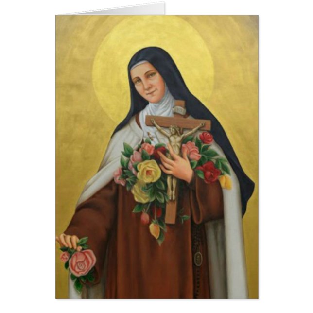 Sympathie funéraire de Saint-Thérèse Carte Sainte  (Devant)