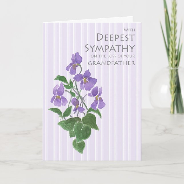 Sympathie pour la perte de grand-père avec carte V (Devant)