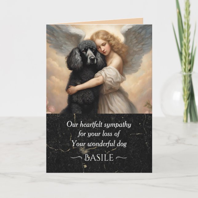 Sympathie pour la perte de poodle Angel carte d'ar (Devant)
