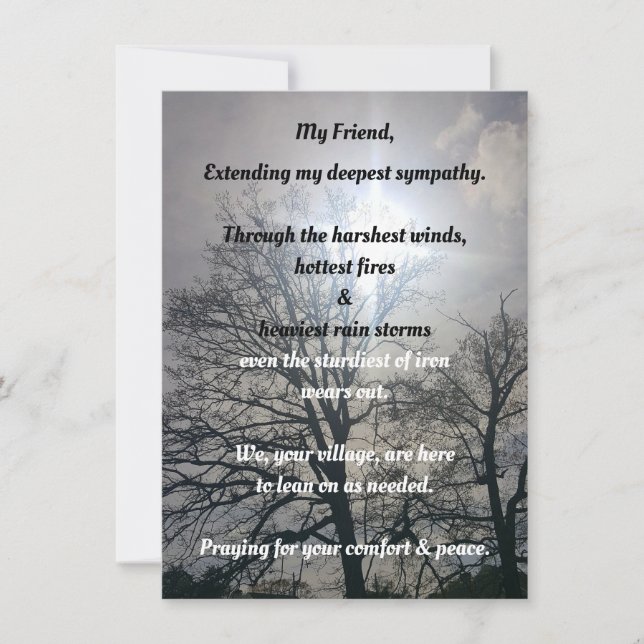 Sympathie profonde de la carte de voeux plat de l' (Devant)