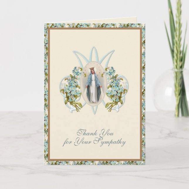 Sympathie religieuse Merci funéraire Vierge Marie (Devant)