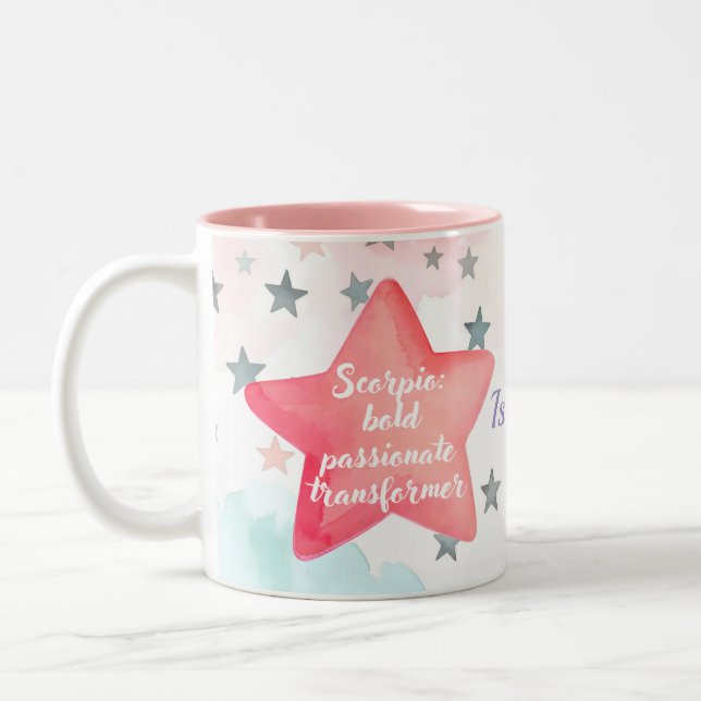 Sympathique Scorpio personnalisé Zodiac Signe Mug  (Gauche)