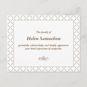 Sympathy Acknowledgment Card