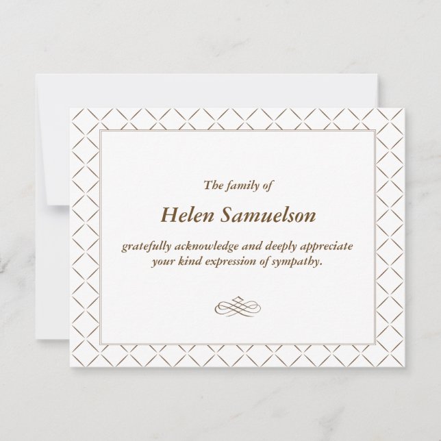 Sympathy Acknowledgment Card (Front)