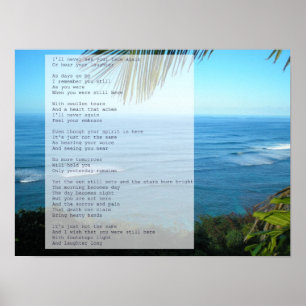Sympathy and Grief Poem- Hawaii Sea Poster