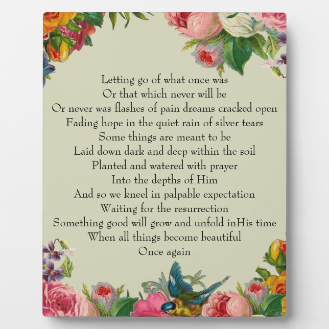 Sympathy and hope plaque (Front)