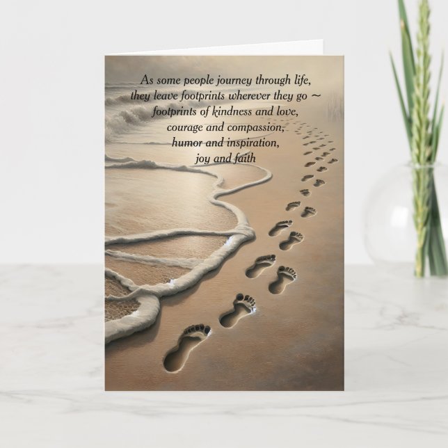 Sympathy Beach Footprints Card (Front)