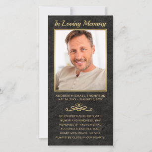 Sympathy Black Leather Gold Frame Photo Funeral