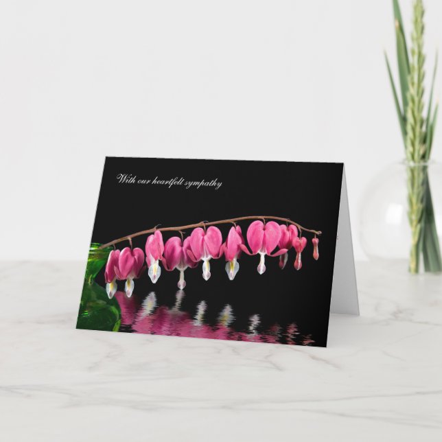 Sympathy-bleeding hearts reflected in water card (Front)