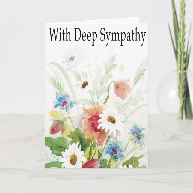 Sympathy blue and White Daisies Card (Front)