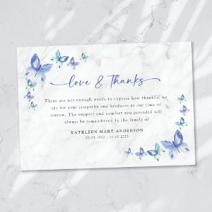 Sympathy Butterflies Funeral  Thank You Card