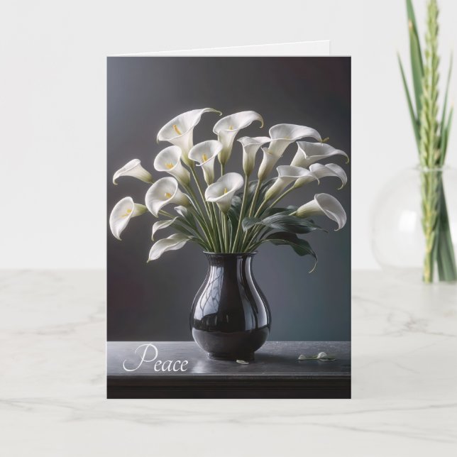 Sympathy Calla Lily Bouquet Card (Front)