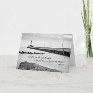 Sympathy card - bible on lighthouse photo