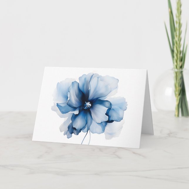 Sympathy Card Blue floral prayer (Front)