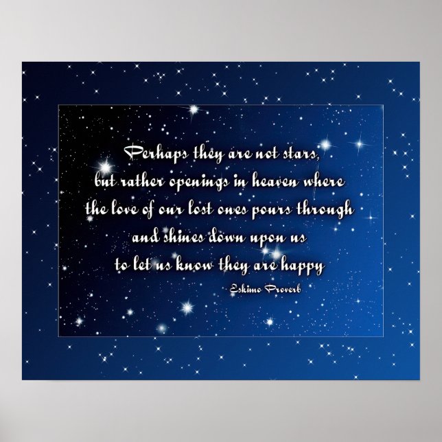 Sympathy card Eskimo proverb - stars Poster (Front)