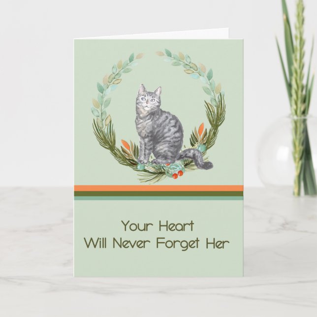 Sympathy Card for Female Tabby Cat (Front)