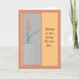 Sympathy Card for Husband with Digital Antheriums