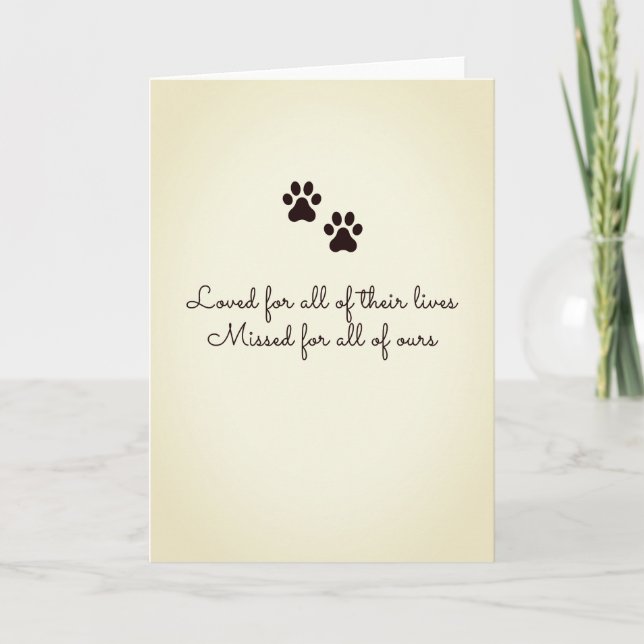 Sympathy Card for Loss of a Pet (Front)