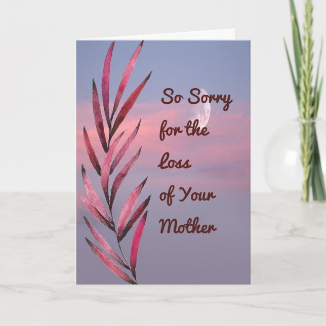 Sympathy Card for Loss of Mother Twilight Sky (Front)