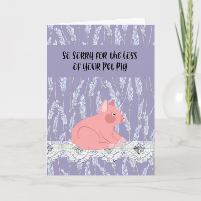 Sympathy Card for Loss of Pet Pig (Front)
