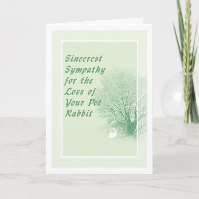 Sympathy Card for Loss of Pet Rabbit (Front)