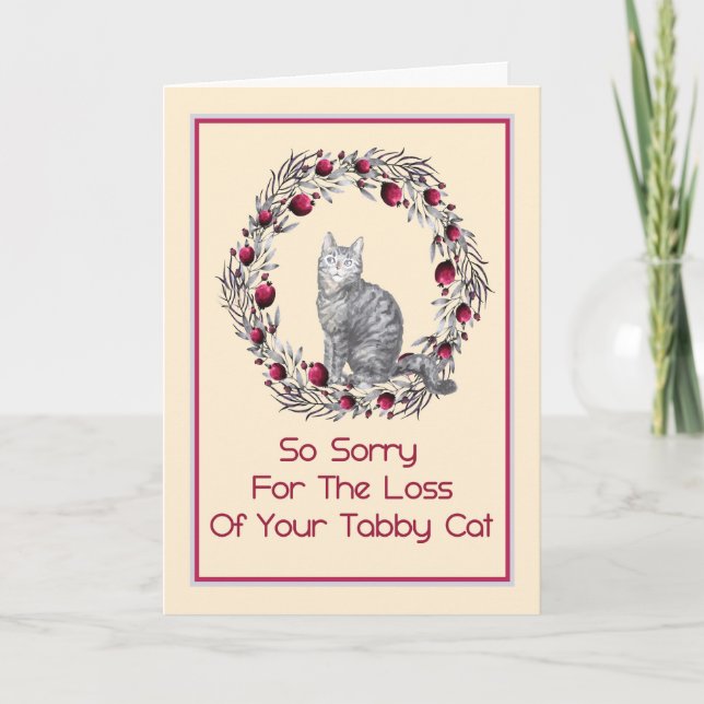 Sympathy Card for Pet Tabby Cat (Front)