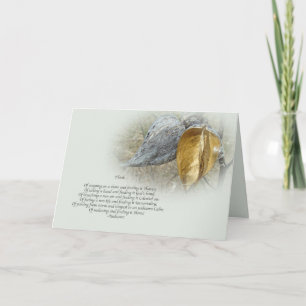 Sympathy Card - Poem and Milkweed Pods