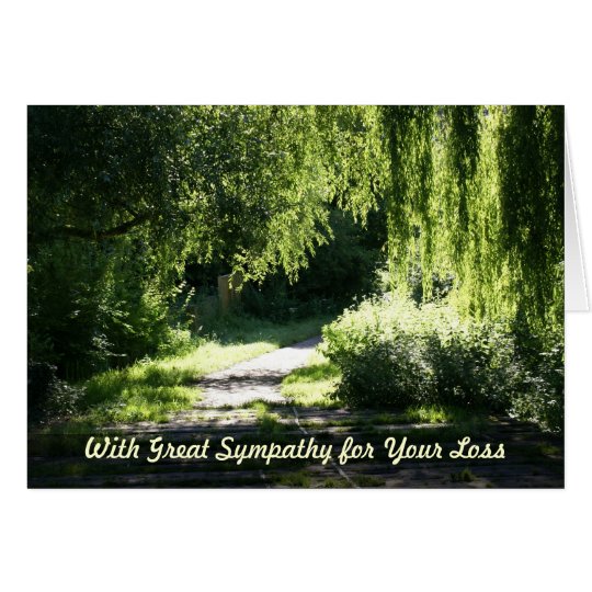 Sympathy Card Sunlit Path and Willow Tree