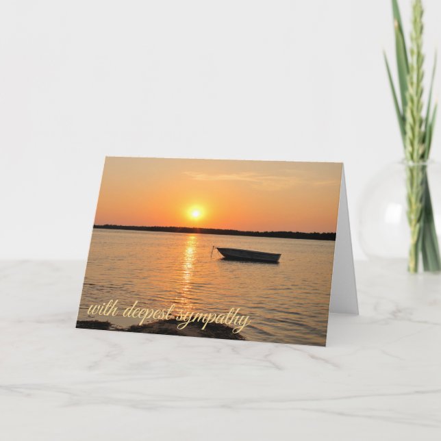 Sympathy card sunset with small boat by Jo Images (Front)