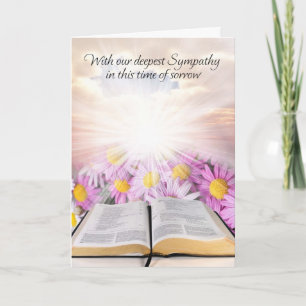 Sympathy card with flowers and study bible