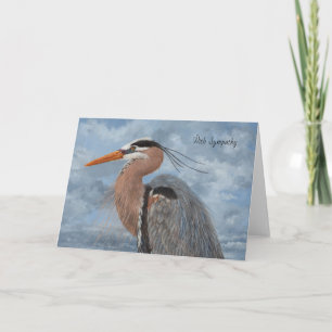 Sympathy card with great blue heron
