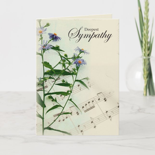 Sympathy Card with Music and Flowers (Front)