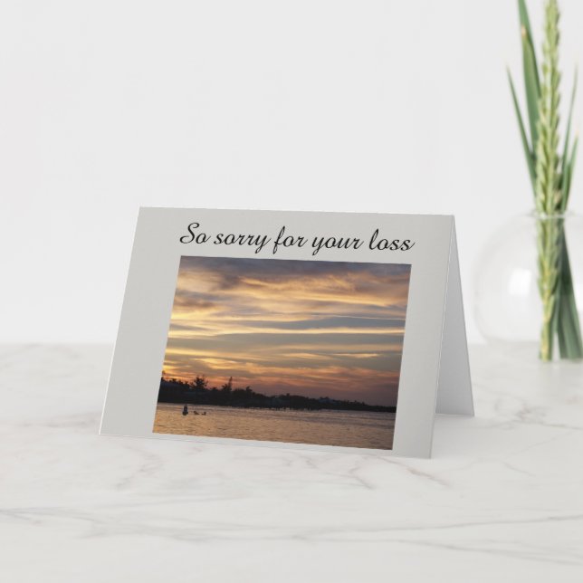 Sympathy Card with photo of a sunset (Front)
