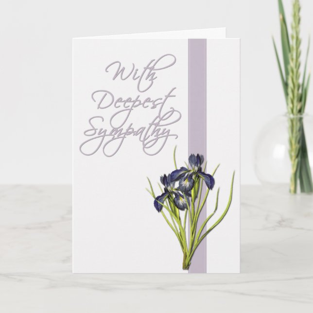 Sympathy Card with Violet Iris (Front)