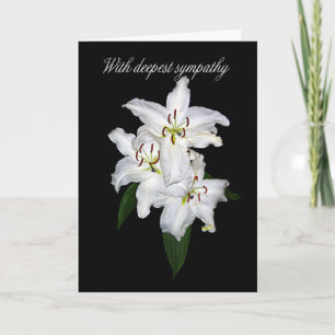 Sympathy Card With White Tiger Lilies
