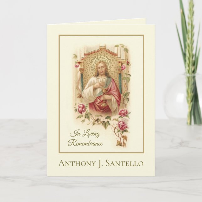 Sympathy Catholic Requiem Mass Offering Jesus Card (Front)