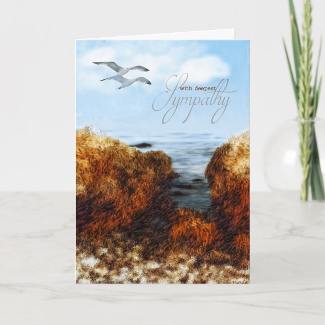 Sympathy Coastal Flight with Seagull Card (Front)