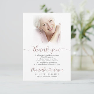 Sympathy Custom Photo Funeral  Thank You Card