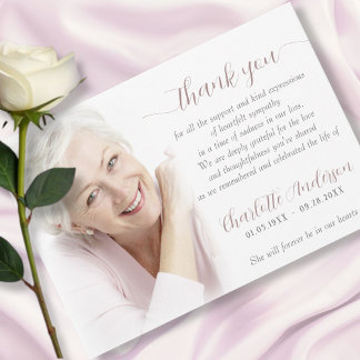 Sympathy Custom Photo Funeral  Thank You Card